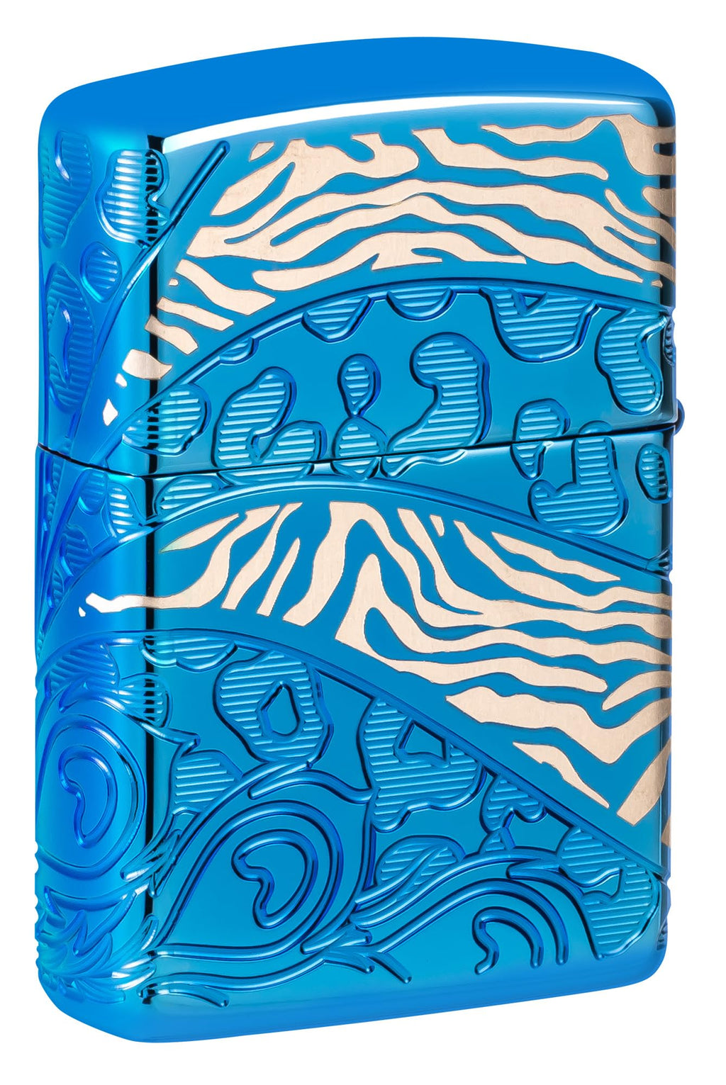 Zippo Animal Flair Design Armor High Polish Blue Pocket Lighter