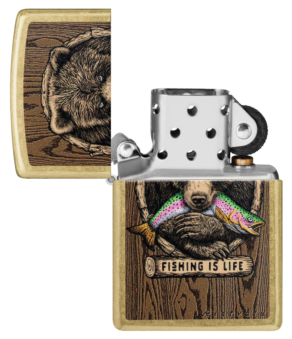 Zippo Animal Flair Design Armor High Polish Blue Pocket Lighter