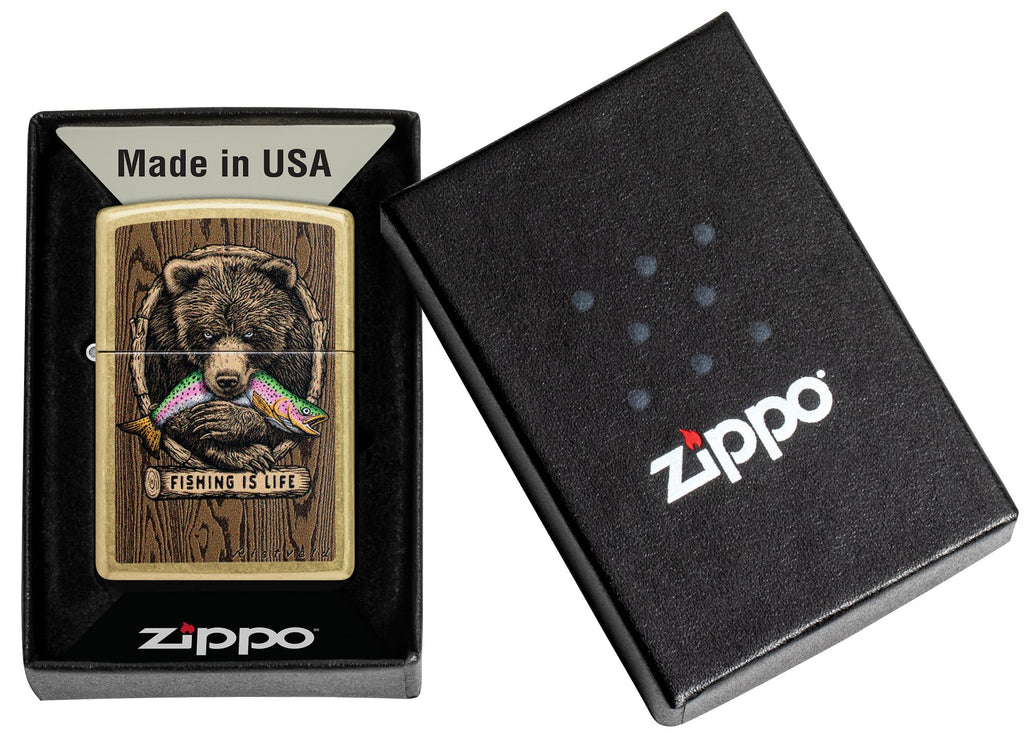 Zippo Animal Flair Design Armor High Polish Blue Pocket Lighter